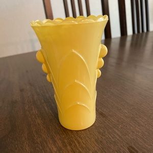 Vintage yellow Art Deco vase-possibly fire king